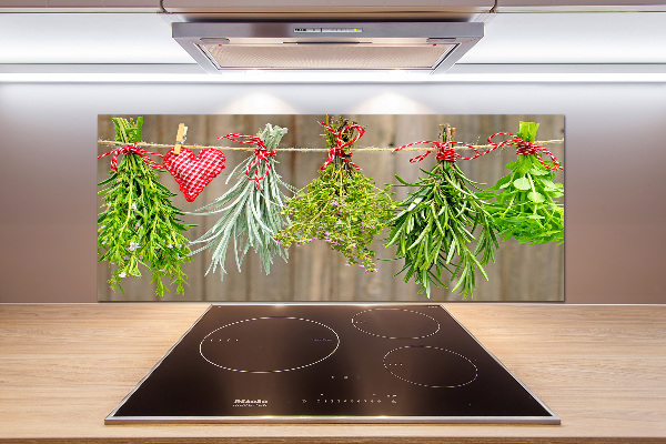 Spatplaat keuken Kruiden aan een touwtje