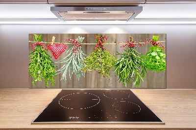 Spatplaat keuken Kruiden aan een touwtje