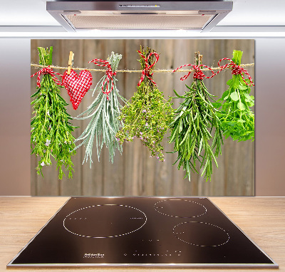 Spatplaat keuken Kruiden aan een touwtje