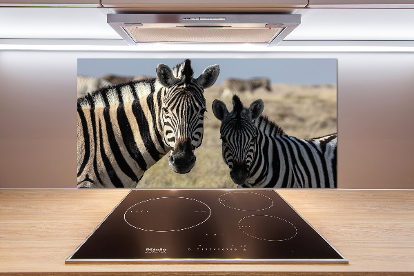 Spatplaat keuken Twee zebra's