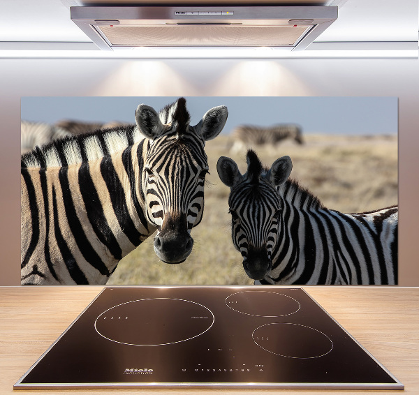 Spatplaat keuken Twee zebra's