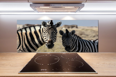 Spatplaat keuken Twee zebra's
