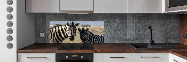 Spatplaat keuken Twee zebra's