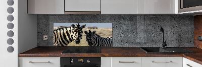 Spatplaat keuken Twee zebra's