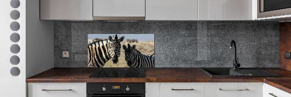 Spatplaat keuken Twee zebra's