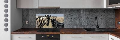Spatplaat keuken Twee zebra's