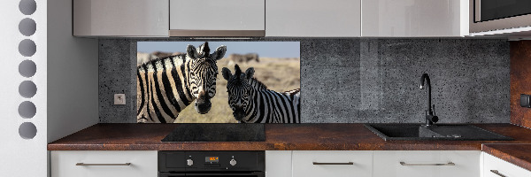Spatplaat keuken Twee zebra's