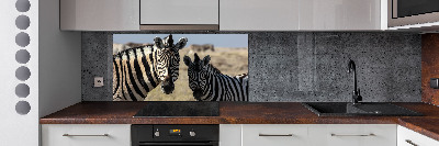 Spatplaat keuken Twee zebra's