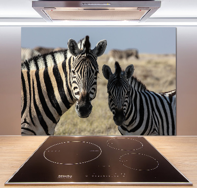 Spatplaat keuken Twee zebra's