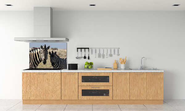 Spatplaat keuken Twee zebra's
