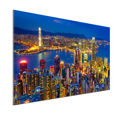 Spatplaat keuken Hong Kong 's nachts