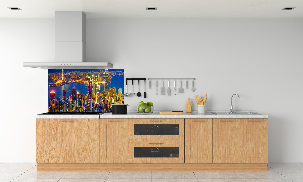 Spatplaat keuken Hong Kong 's nachts