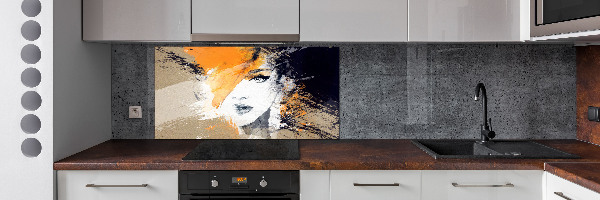 Spatplaat keuken Portret van een vrouw