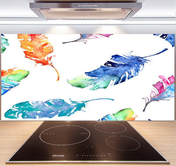 Keuken achterwand Kleurrijke veren