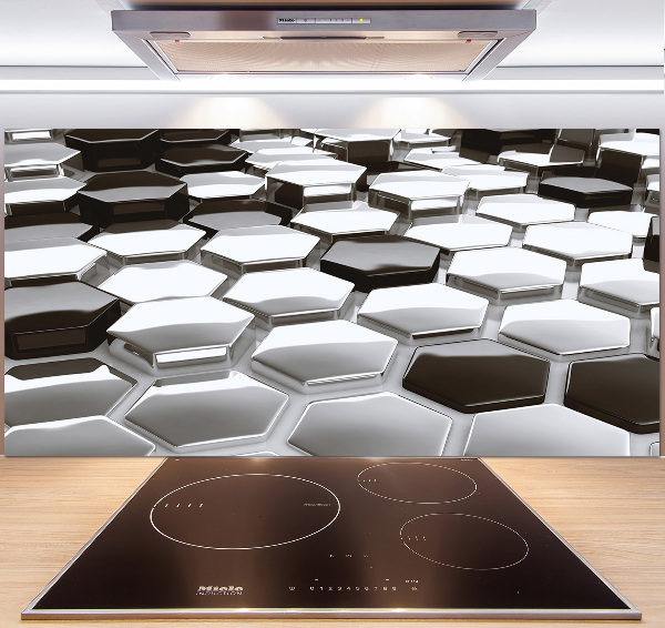 Glazen achterwand keuken 3D-abstractie