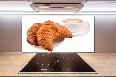 Achterwand keuken Croissants en koffie