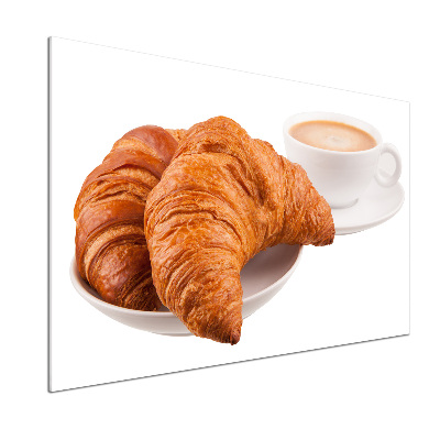 Achterwand keuken Croissants en koffie