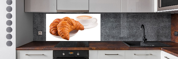 Achterwand keuken Croissants en koffie