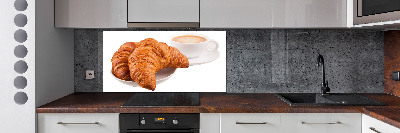 Achterwand keuken Croissants en koffie
