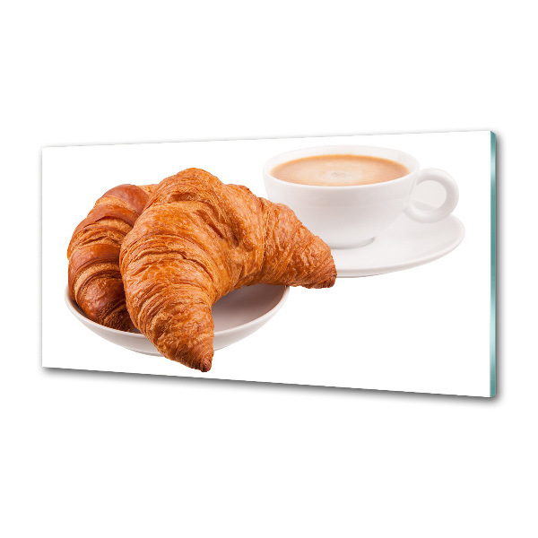Achterwand keuken Croissants en koffie