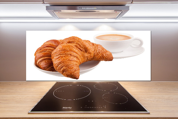Achterwand keuken Croissants en koffie