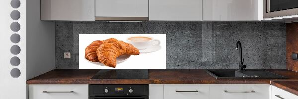 Achterwand keuken Croissants en koffie