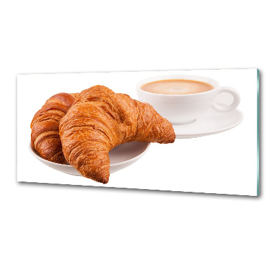 Achterwand keuken Croissants en koffie