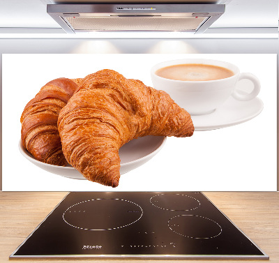Achterwand keuken Croissants en koffie