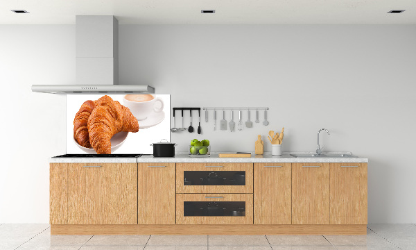 Achterwand keuken Croissants en koffie