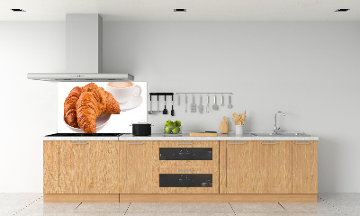 Achterwand keuken Croissants en koffie
