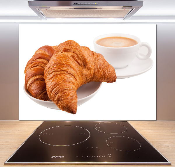 Achterwand keuken Croissants en koffie