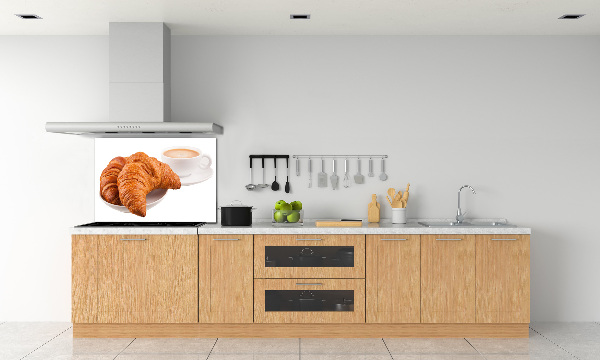Achterwand keuken Croissants en koffie