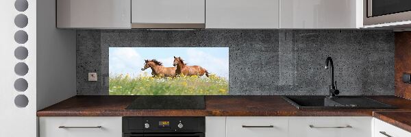 Keuken achterwand Twee paarden in galop