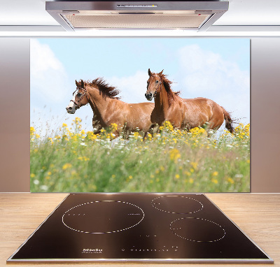 Keuken achterwand Twee paarden in galop