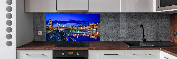 Achterwand keuken Wrocław 's nachts