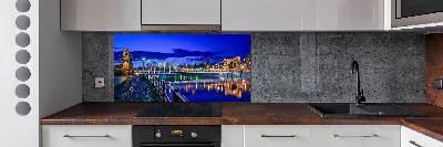 Achterwand keuken Wrocław 's nachts