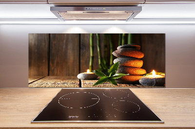 Achterwand keuken Bamboe zenstenen