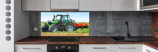 Spatscherm keuken Tractor op het veld
