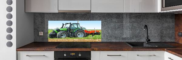 Spatscherm keuken Tractor op het veld