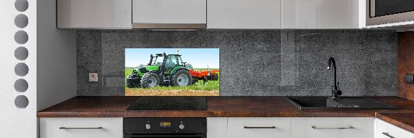 Spatscherm keuken Tractor op het veld