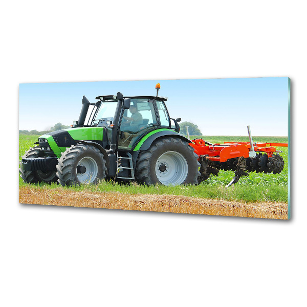 Spatscherm keuken Tractor op het veld