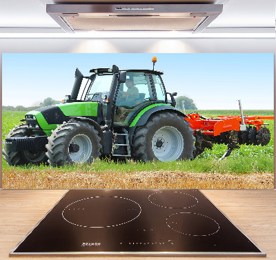 Spatscherm keuken Tractor op het veld