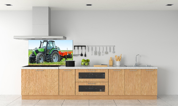 Spatscherm keuken Tractor op het veld