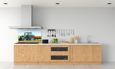 Spatscherm keuken Tractor op het veld