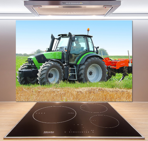 Spatscherm keuken Tractor op het veld