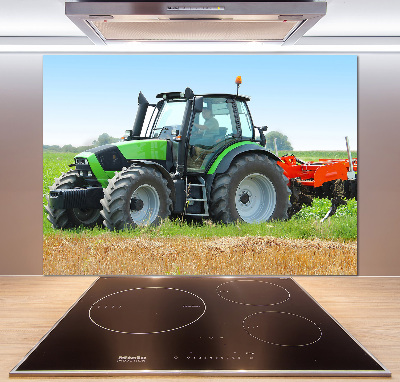 Spatscherm keuken Tractor op het veld