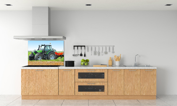 Spatscherm keuken Tractor op het veld