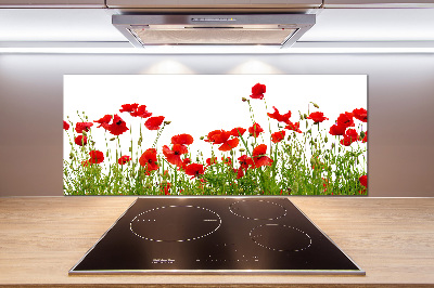 Achterwand keuken Klaprozen