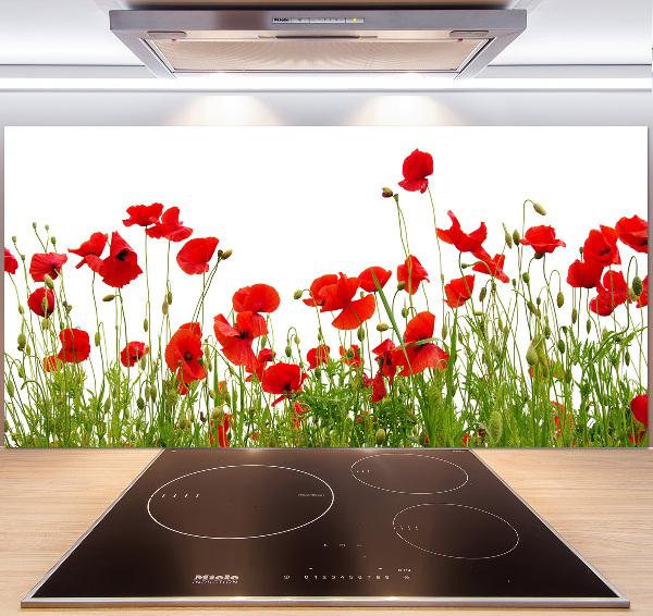 Achterwand keuken Klaprozen