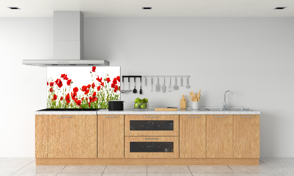 Achterwand keuken Klaprozen